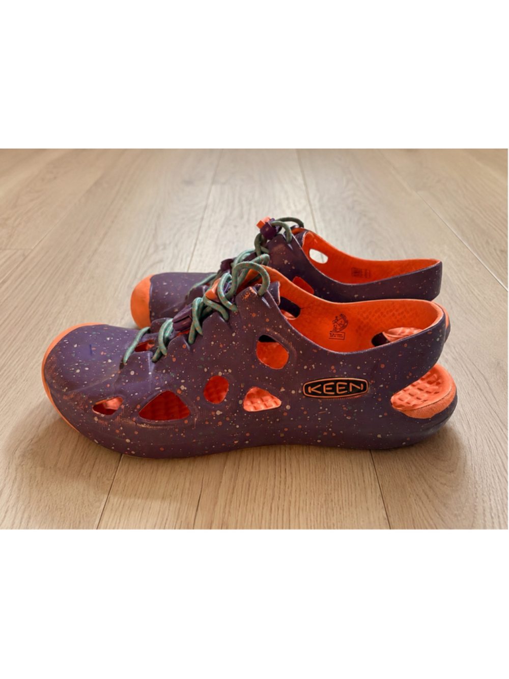KEEN Kids Newport H2 Water Shoes Youth Size 2 Purple Orange Sport Sandals